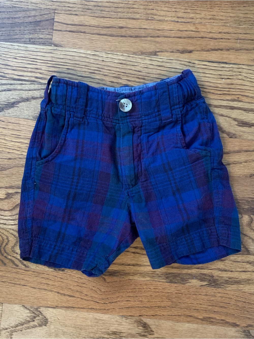 Peek Kids Blue Plaid Shorts 3 3t